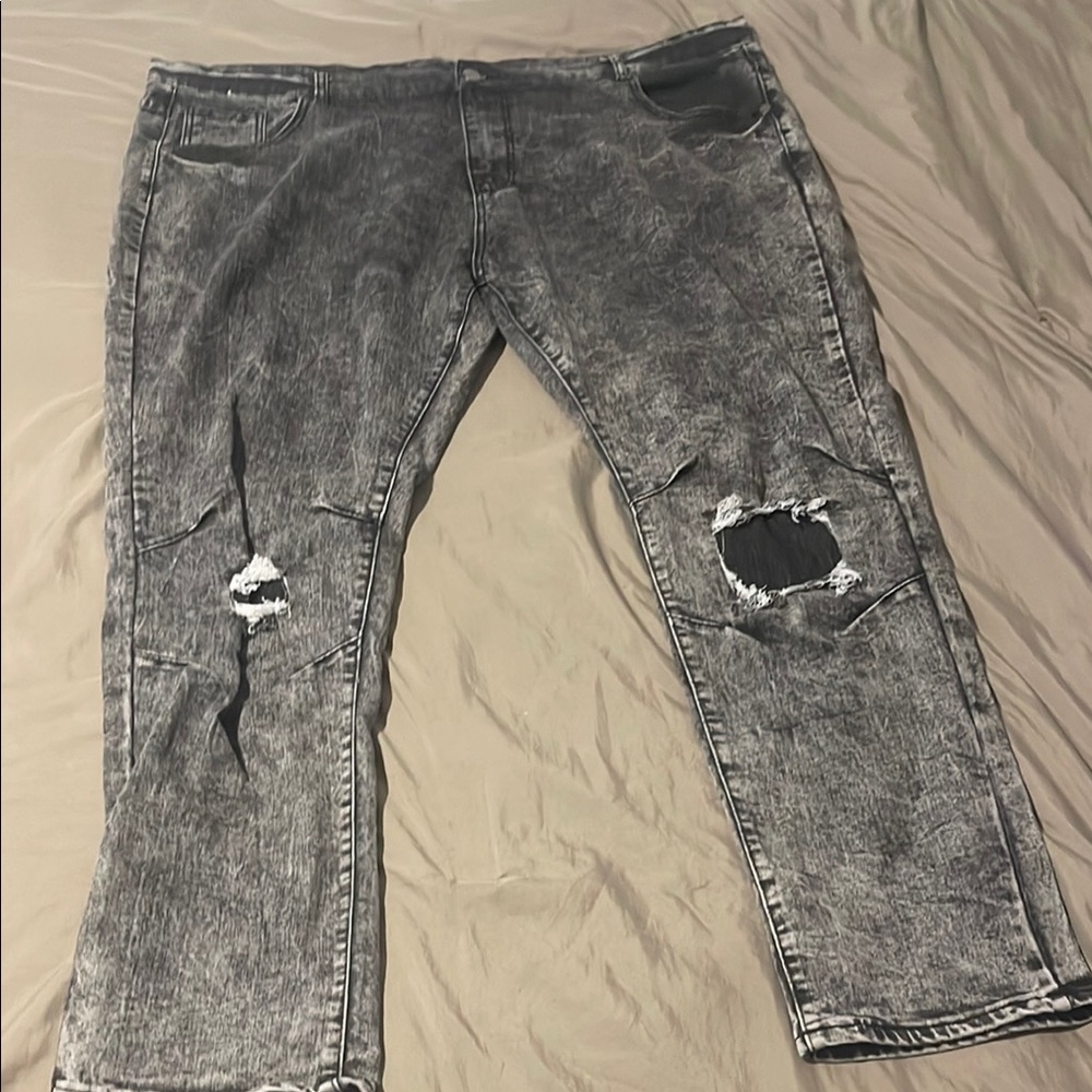 Men's Distressed Black Jeans